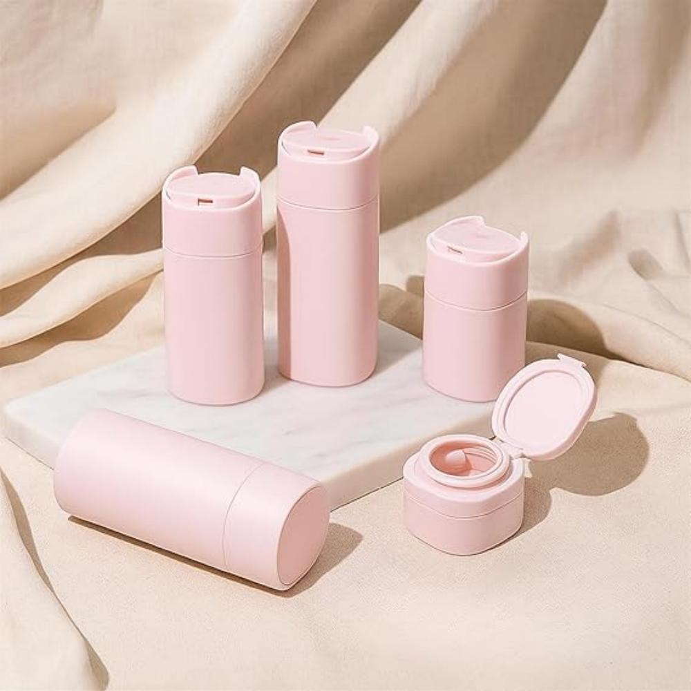 5pcs Travel Cream Dispenser Bottles Set Travel Bottles Toiletry Containers Set, TSA Approved, Travel Essentials