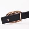 Women's PU Leather Belt Shiny Rhinestone Pearl Buckle Lightweight Waist Accessory for Jeans Daily Casual Wear