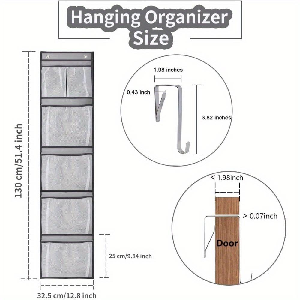 6 Pockets Over the Door Shoe Organizer Large Mesh Pockets With 2 Hooks Transparent Fabric Shoe Rack Storage Bag For Bedroom