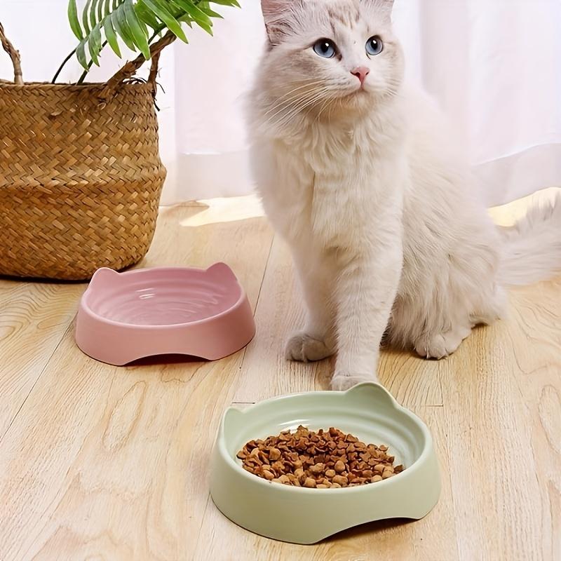 Cat Ear Shaped Cat Bowl, Plastic Cat Food Bowl Water Bowl Snack Basin, Pet Feeding Supplies