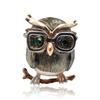 Wearing Glasses Green Eyed Owl Brooch Fashionable Enamel Animal Brooch Dinner Parties Jewelry Brooch Accessories Holiday Gifts