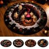 Wohnzimmer-Fußmatte 3D Spuktreppen-Bereichsteppich, Halloween-Geister-Treppen-Rundteppich mit Party-Dekor, rutschfeste Rückseite, für Schlafzimmer, Badezimmer