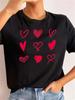 Love Heart Print Women T Shirt Summer Funny Short Sleeves O Neck  Tops Tee Female 90s Casual Fashion Clothing