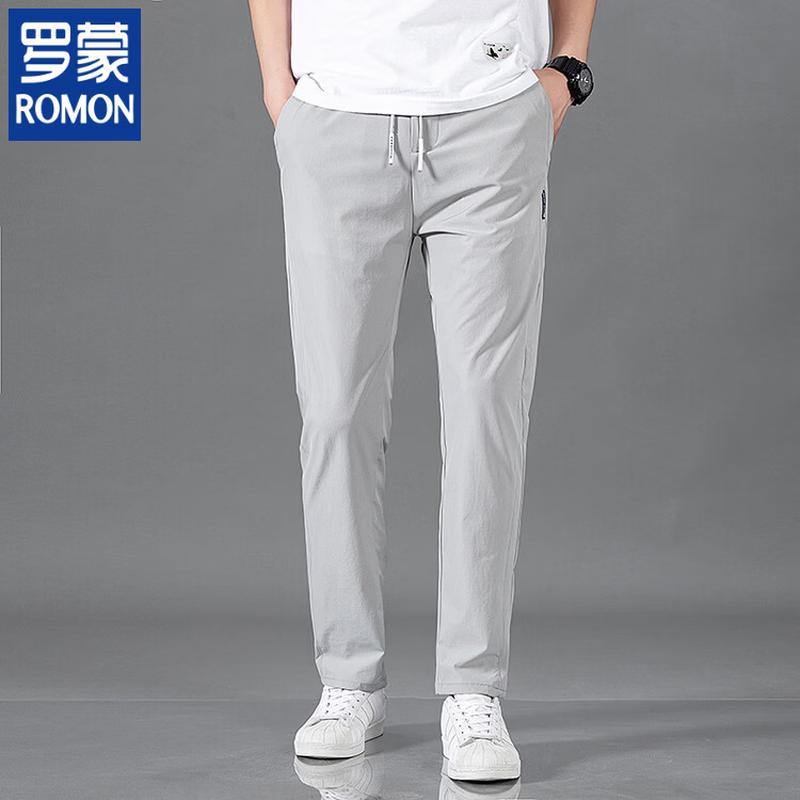 ROMON Men s Elastic Straight-Leg Quick-Dry Casual Pants 4XL
