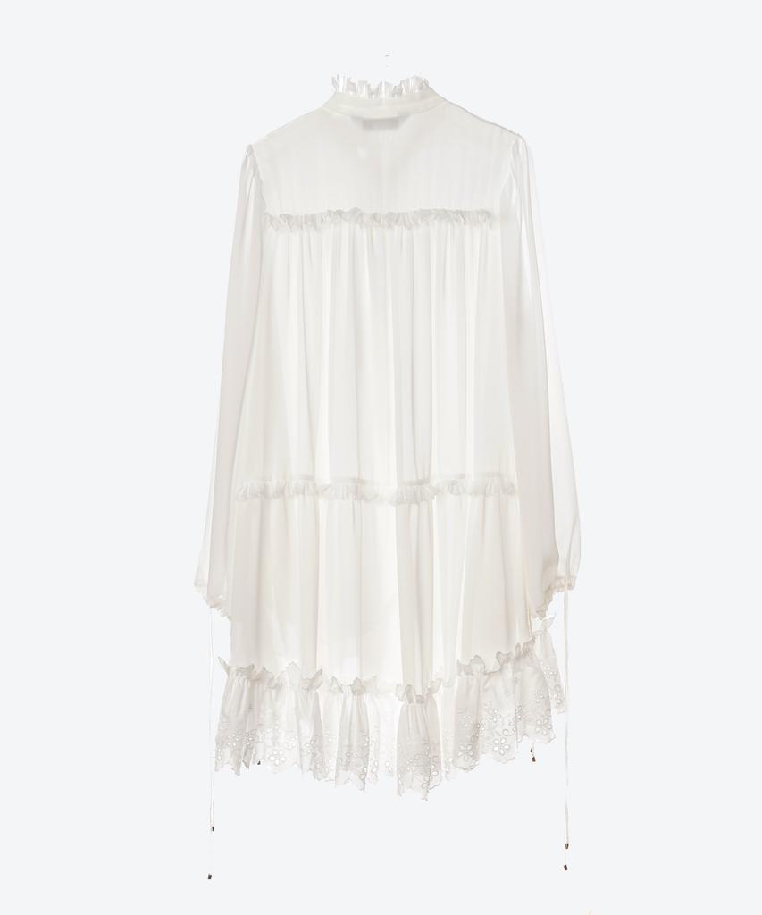 Untage Embroidered Lace Ruffle Mini Dress (White)_Uws-Ss12