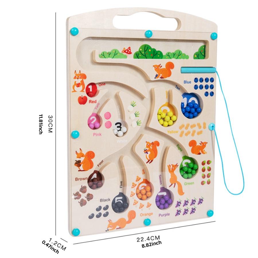 

Children s maze toys, magnetic walking beads game, early education with pen training, math color cognitive classification