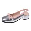 Square Head, Shallow Mouth, Empty Bag Head, Mary Jane Sandals, Women's Bow Single Shoes, Summer New Sweet Low-heeled Shoes