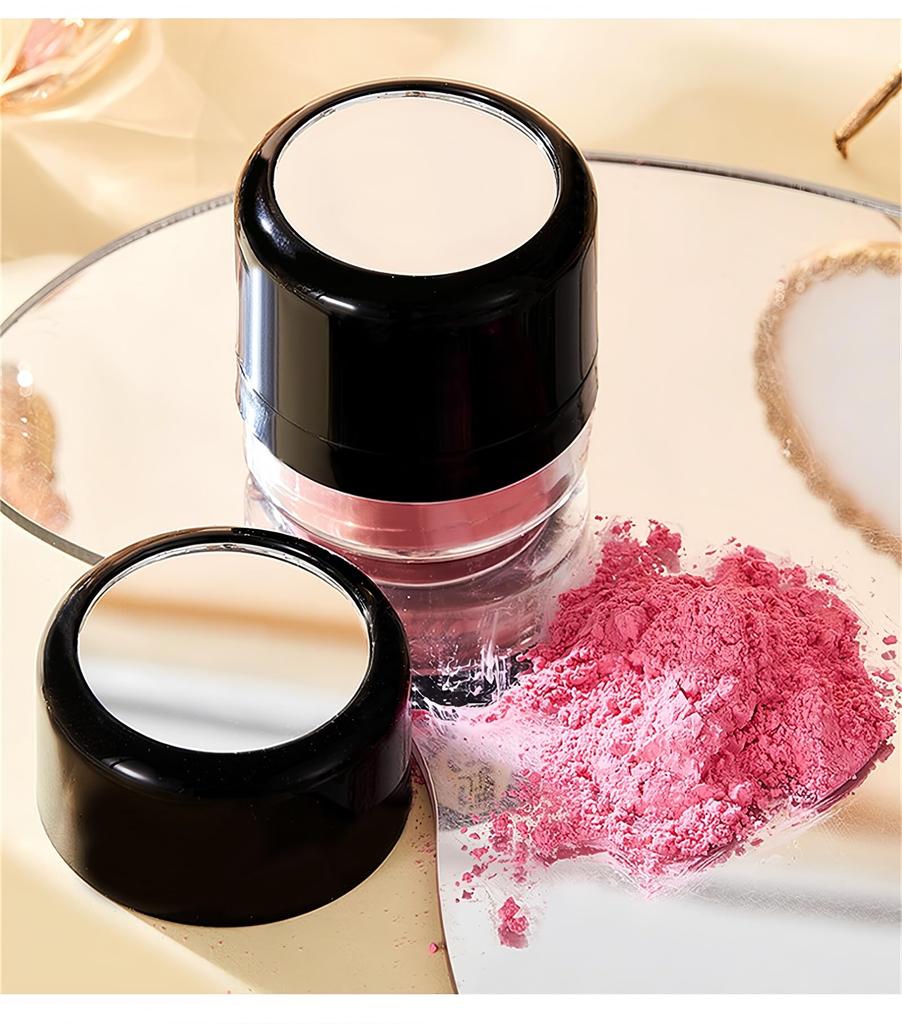 SUIKONE Cheek Mineral Cheek with Contour Face Cushion Highly Natural Cosmetics x x 5 Pom-Pom Puff, High-Gloss Blush, Soft, Pigmented, Lightweight,