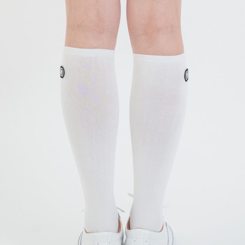 DOYOUKNOWMC ALL SEASON Einfarbig Weiße Baumwolle Elasthan Kniestrümpfe