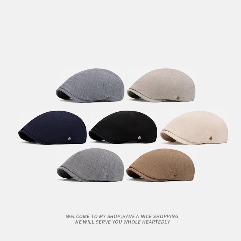 Cap Men's Spring Summer British Beret Sunscreen Sun Hat Forward Hat Newsboy Hat