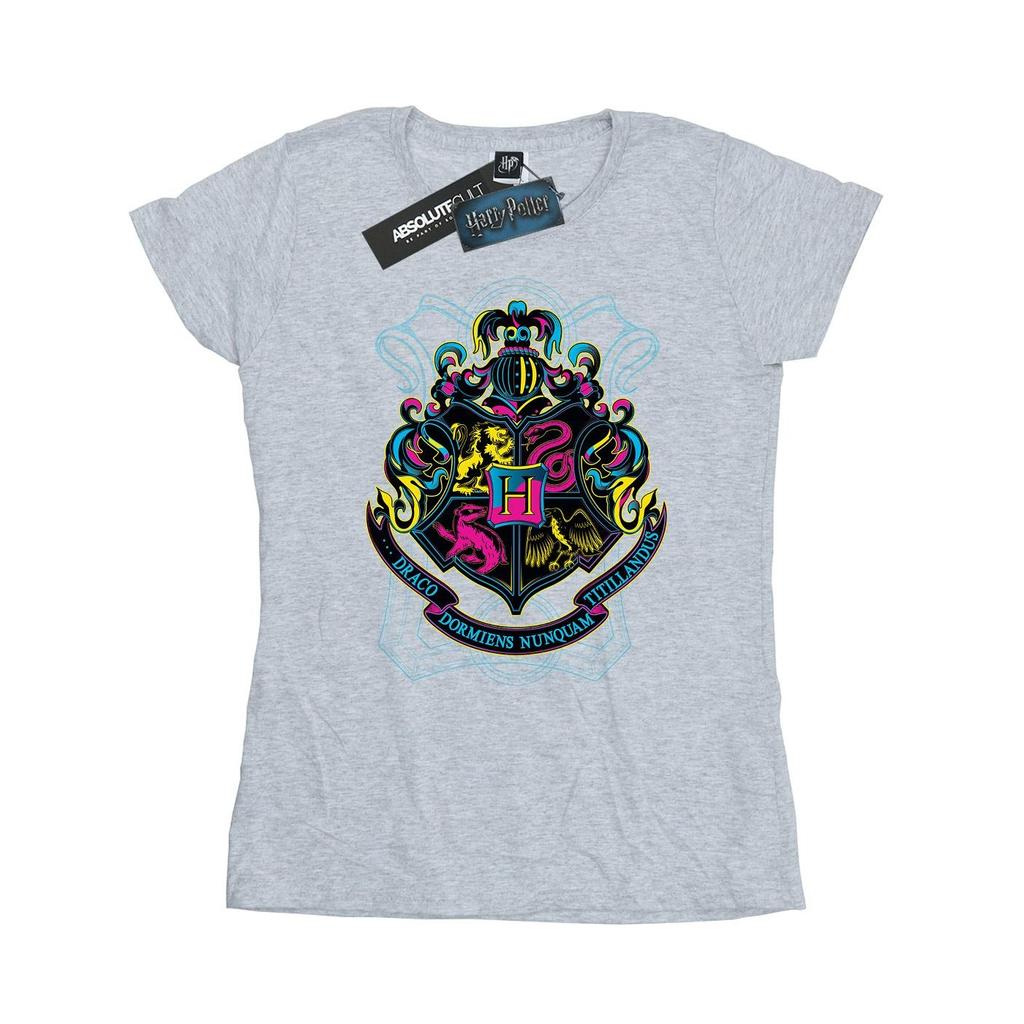 HARRY POTTER Damen/Damen Hogwarts Wappen Baumwoll-T-Shirt