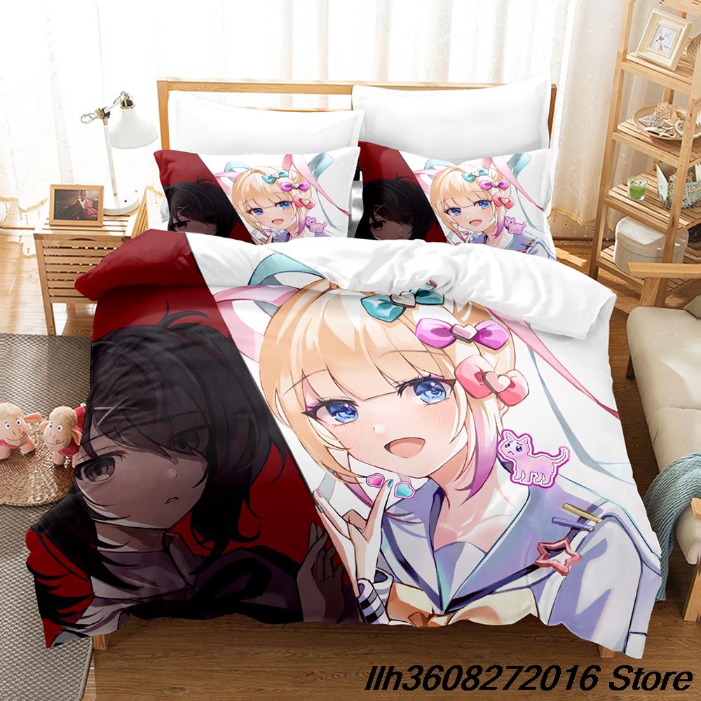 New Needy Girl Overdose Bedding Set Cartoon Anime Three-Piece Set Adult Kid Bedroom Duvetcover Sets 3D Kawaii Girls Conjunto De