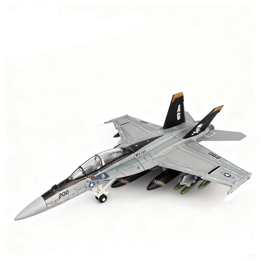 1:72 Scale Replica F18 F-18 VF103 Grumman Tomcat Super Hornet F/A-18F Pirate Flag Fighter US Navy Plane Military Model Toy