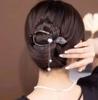 Metal Gold And Black Color Hair Clip Tassel Fixing Artifact Twist Clip Word Clip Light Luxury Horizontal Clip Hair Accessories
