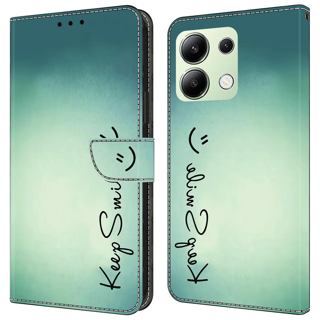 For Xiaomi Redmi Note 13 4G Leather Case Printed Pattern Wallet Stand Phone Cover