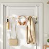 Over Door Hooks With Wooden Shelf For Jackets Hats Carbon Steel Clothes Rack Hanging Solution For Home Office