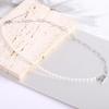 European & American Versatile Titanium Steel Necklace with Imitation Pearl OT Clavicle Chain for Women