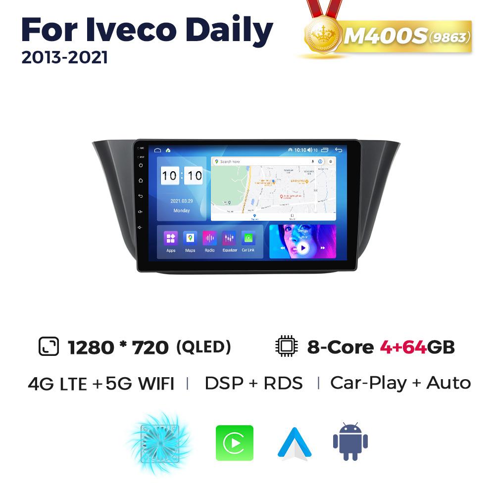 Radio auto multimedia NaviFly Android Auto cu ecran QLED 2 DIN pentru Iveco Daily 2013-2025, BT CarPlay, Navigație GPS, Autoradio