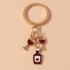 Cute Enamel Simulation Red Wine Keychain Cola Keyring Pendant for Men Women Car Key Holder Handbag Decor Handmade Jewelry Gift