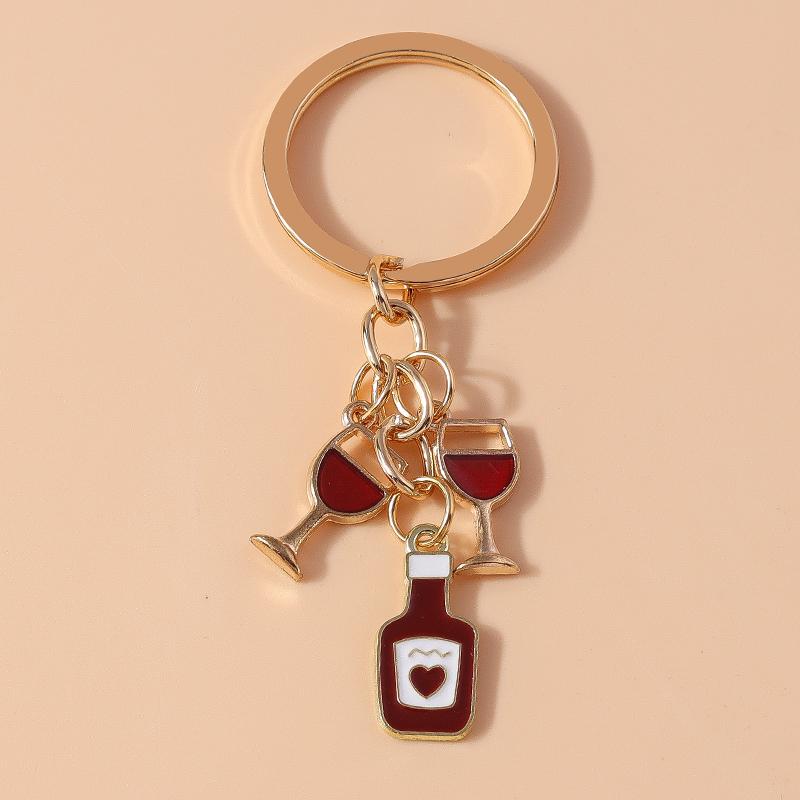 Cute Enamel Simulation Fruit Keychain Grape Watermelon Key Rings for Women Girls Handbag Pendants DIY Jewelry Gifts