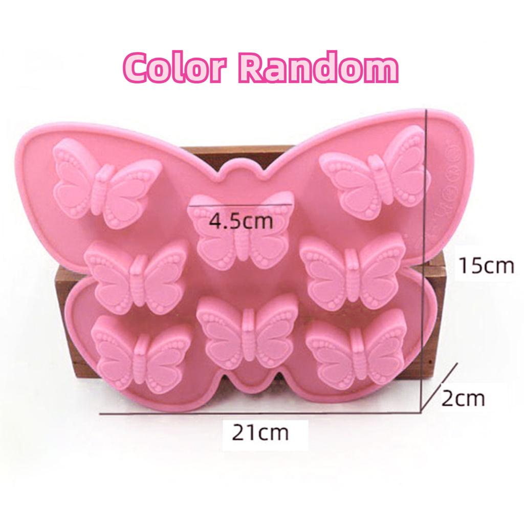 8 Hole Butterfly Chocolate Silicone Mould Insect Shape Summer Drink Ice Decor 3D Simplicity Candy Jelly Mold Candle Soap Making