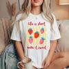 Strawberry Shirt Life Is Short Make It Sweet Strawberry T Shirt, Cute Fruit Illustration, Positive Quote Tee, Fun Summer Shirt Gift Idea