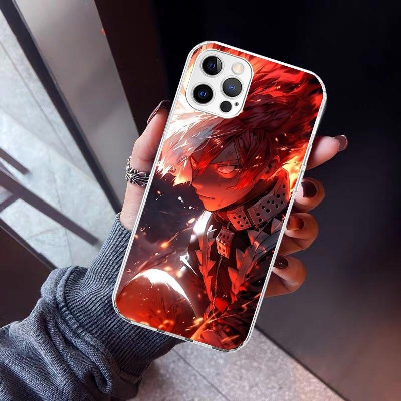 Todoroki Shoto MHA My Hero Phone Case For iPhone 17 Air 11 13 Mini 14 15 Plus 16 12 Pro Max 16E SE 7 8 Pattern Soft TPU Back Cov