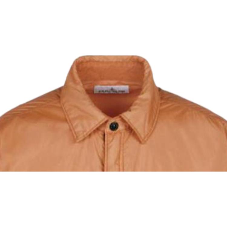 STONE ISLAND Solid Color Polo Collar Long Sleeve Jacket Men Jackets Orange 8115Q0123-V0032