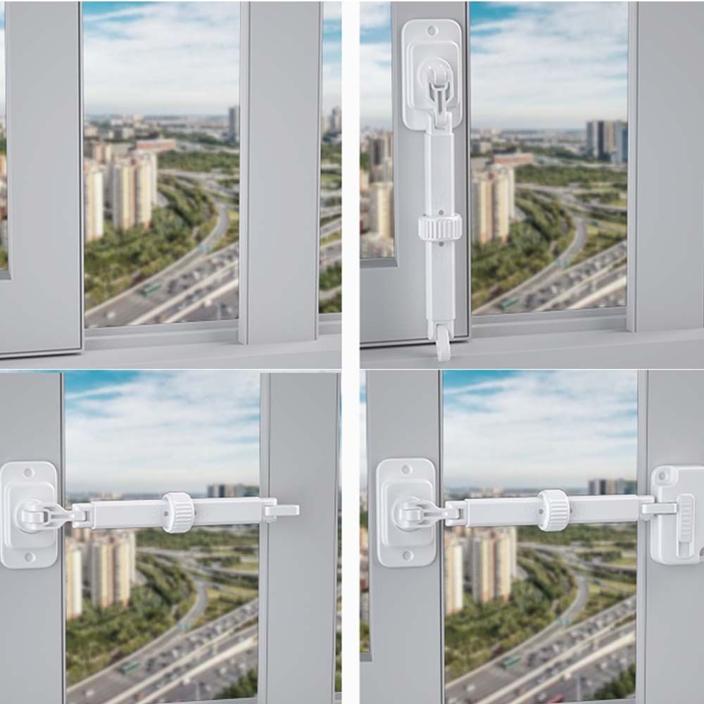 No Punching Child Safety Lock Adjustable Window Restrictor Multifunction Window Lock  Home