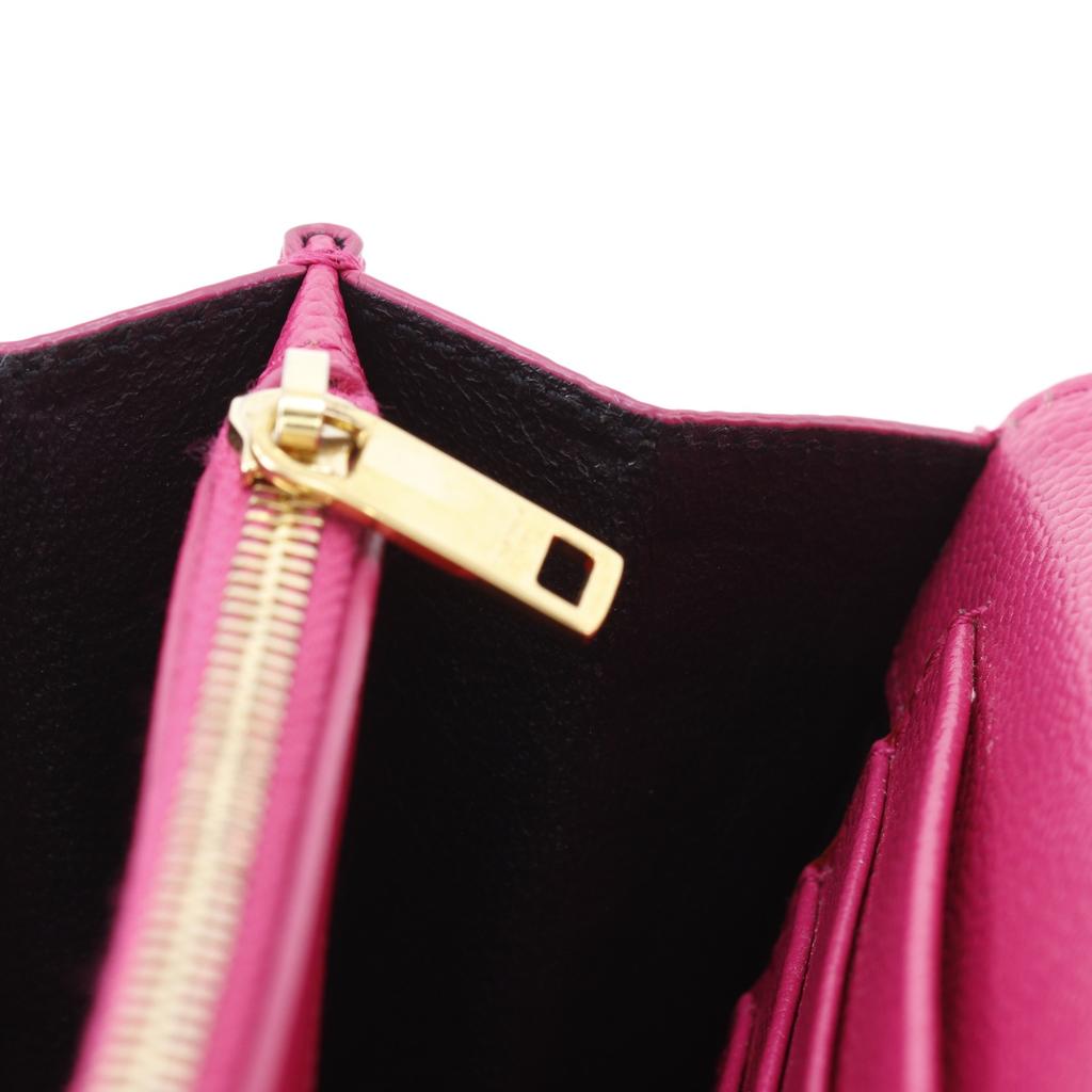 Saint Laurent ChainShoulder Chain Wallet Quilting Pink Leather Women Used