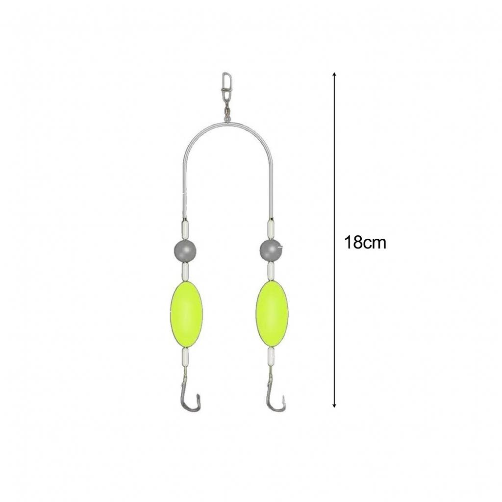 Attractive Silver Finish Double-Hook Rig Metal Fishing Hooks