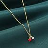 Fruit Cherry Cherry Pendant Necklace Femininity Sweet Oil Dripping Collarbone Chain Vl635
