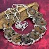 Ammonittfossil 925 Sterling Sølv Halskjede med Justerbart Kjede, Håndlaget Edelstenssmykke Halskjede For Minnedagen