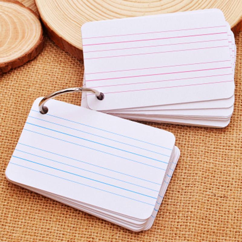 DIY Portable Flashcards: Blank Cards with Ring for Handwritten Memorization