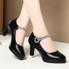 Fashion Women Shoes Women Platform Pumps 2024 Black Mary Janes Soft Leather High Heels Lady Office Wedding Party Dress Shoes