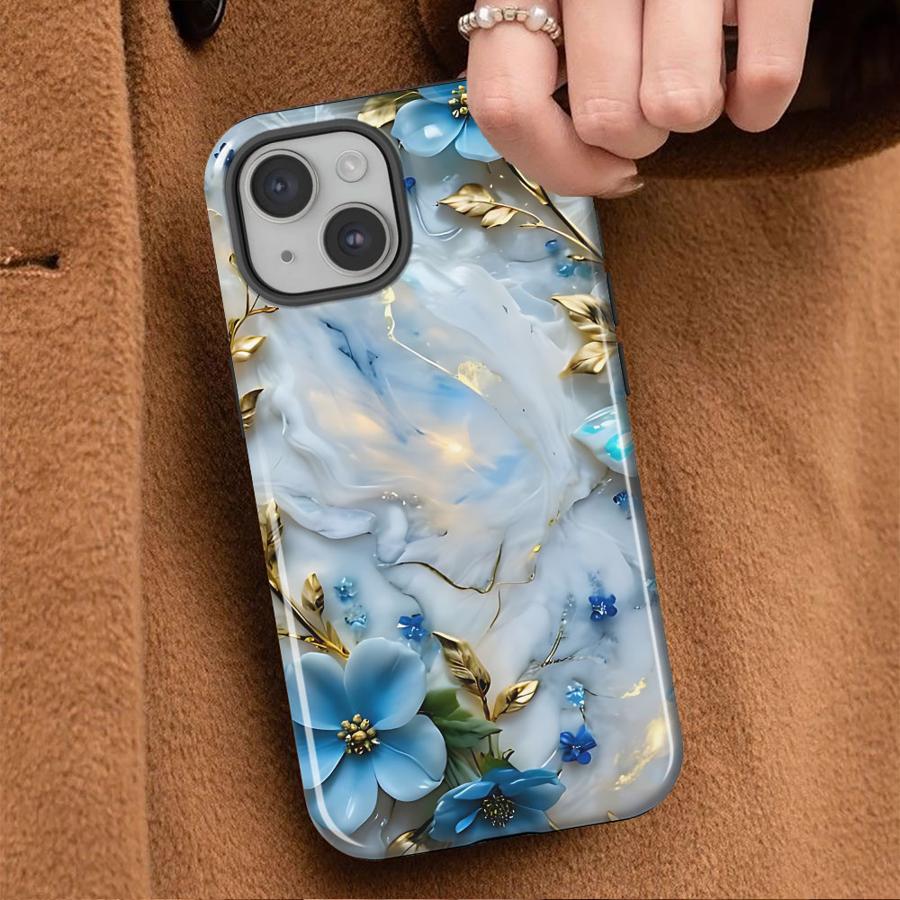 Flower Marble Soft Cover Capa Phone Case for Apple iPhone 17 14 16e 12 16 XS XR 13 15 Air 11 Pro Max Plus