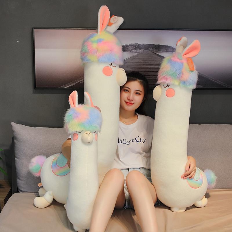 Toy Alpaca Plush Long Pillow Cartoon Stuffed Animal Doll Decoration Gift Kids