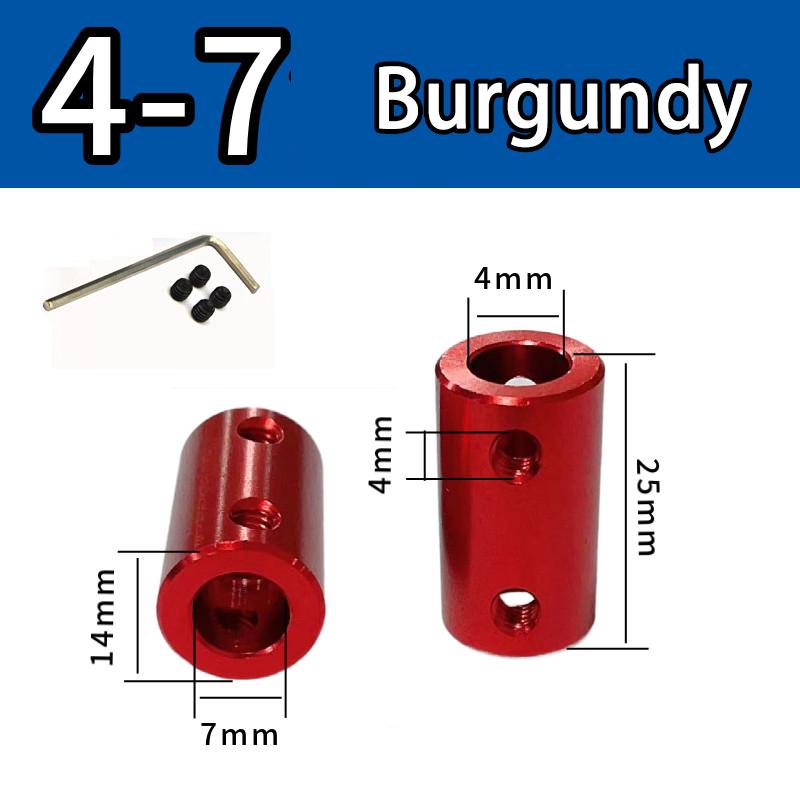 Burgundy/Sky Blue/Royal Blue Aluminum Alloy Colored Coupling Length:25mm Specification:3~10 Full Series Rigid Coupling Set Screw
