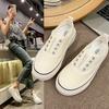 New lazy shoes in the summer of 22, niche thick-soled heightening canvas shoes, casual board shoes tide