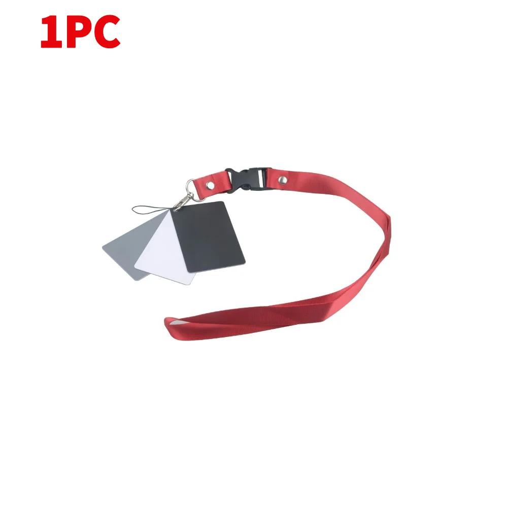 

3in1 Pocket-Size Digital White Black Grey Balance Cards Camera Accessory 18% Gray Card with Neck Strap for Digital Photography