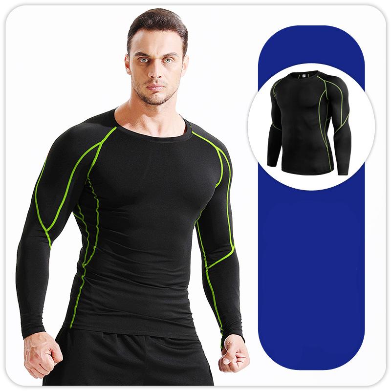 Men's T shirt Tights Sports Elastic quick-drying Compression Long Sleeve Fitness clothing Running Training clothing S M L XL XXL 3XL