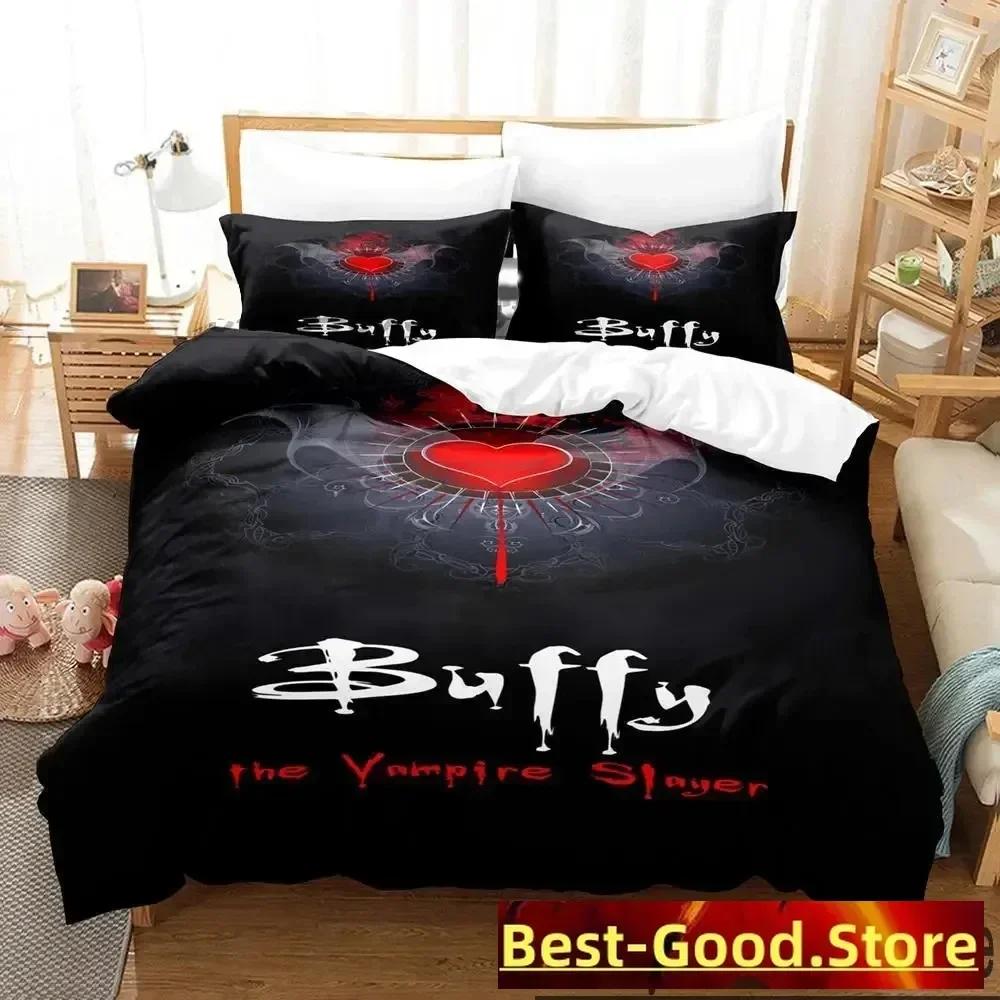 3D Buffy The Vampire Slayer Bettwäscheset Bettbezug Laken Bedrucktes Bettset Kissenbezug Bett Voll Queen King Size Bettdecke Schlafzimmer