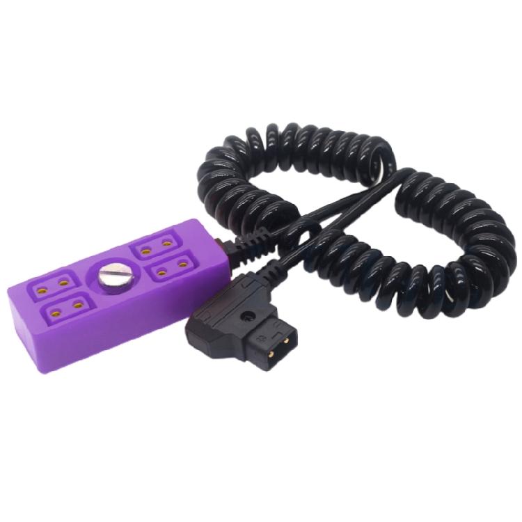 D-tap 4-way Splitter Cable Adapter Cord Candy Color Spring Coiled Wire Line