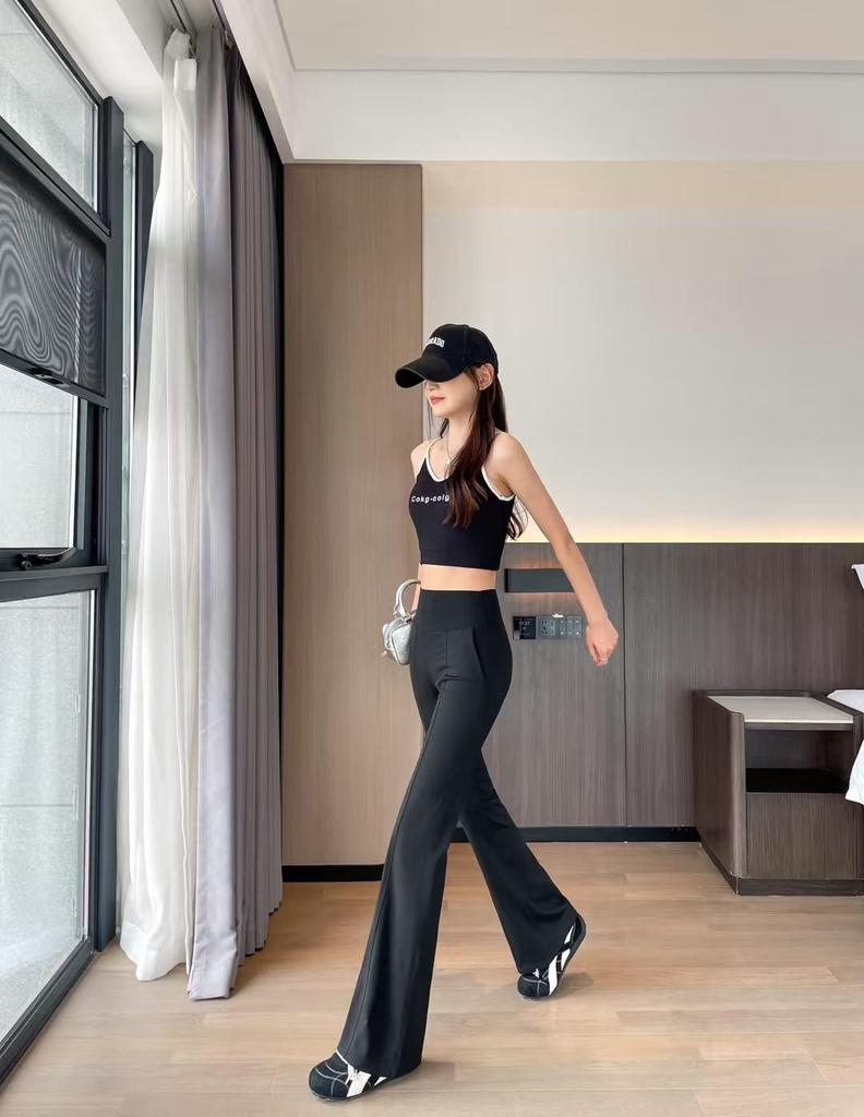 2026 Spring/Summer High-Waisted Tummy-Control Micro-Flare Yoga Pants: Butt-Lifting, Breathable, Casual Wear.