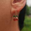 Cherry Shape Dangle Earrings for Women 2025 New Fashion Golden Drop Earring Zirconia Jewelry Wedding Party Accessorie