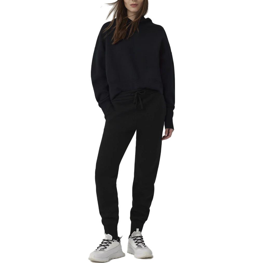 Canada Goose Holton Solid Loose Fit Cuffed Casual Pants Women bottoms Black 7077W-61