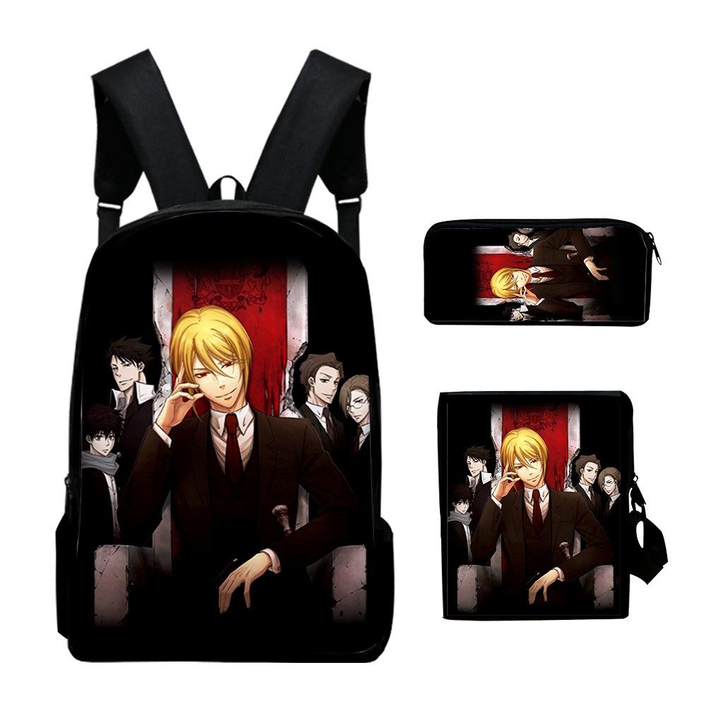 Classic Novelty Moriarty the Patriot 3D Print 3pcs/Set School Bags Laptop Daypack Backpack Inclined Shoulder Bag Pencil Case
