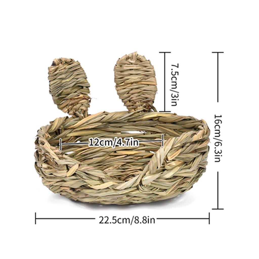Rabbit Grass Bed Chewing Straw Hamster Nest Pet Hay Bed for Small Animal Bunny Guinea Pigs Chinchilla Sleeping Bed Pet Supplies
