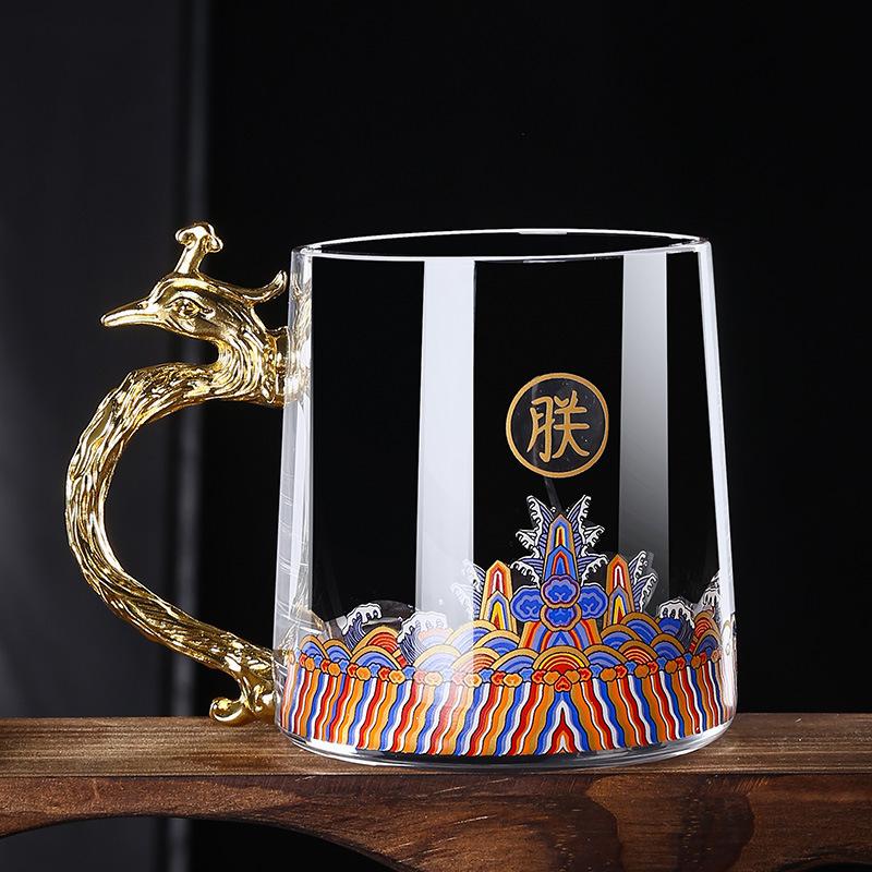 

Creative Enamel Color Water Cup High Temperature Resistant Crystal Glass Home Cup Office Flower Tea Cup Women S Gift Cup 301-400ml