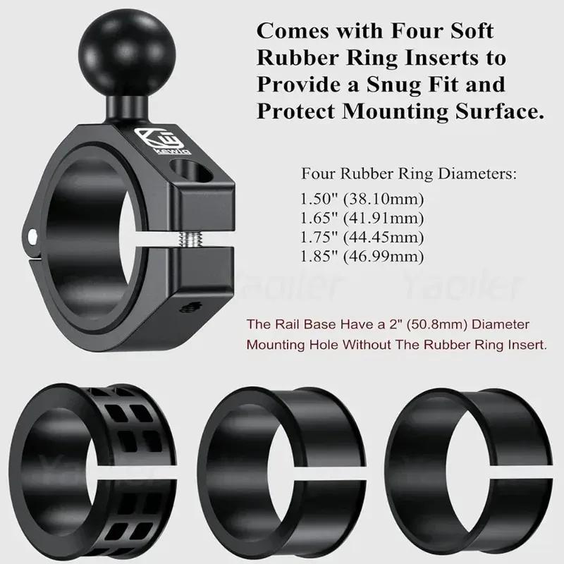 UTV Motorcycle Bicycle Handlebar Mount Adapter Clamp Base with 1" Ball Fit 1.5''/1.65''/1.75''/1.85''/2'' Roll Cage Bar